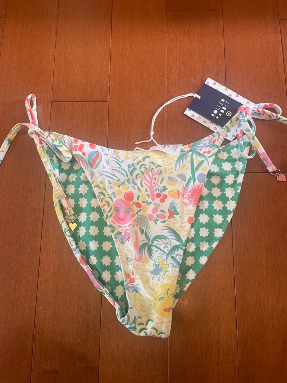 Roller Rabbit Multicolor Floral & Tropical Tie-Side Bikini Bottom